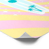 Pink Surfboard, Beach Art, Tropenmuscheln, Preppy Poster (Ecke)
