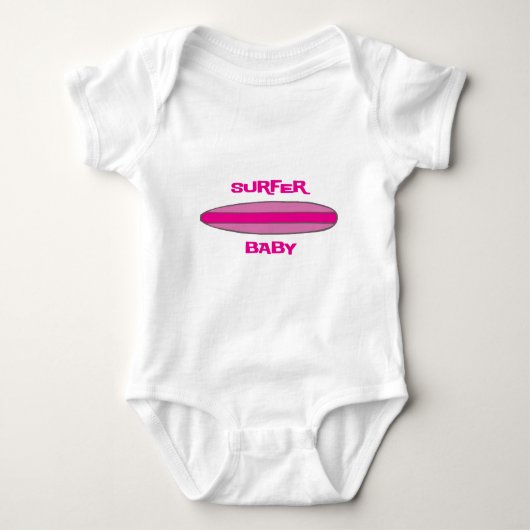 Pink Surfer Baby Strampler (Vorderseite)