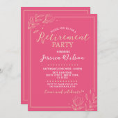Pink Surprise Retirement Party Women's Einladung (Vorne/Hinten)
