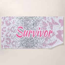 Pink Survivor Beach Towel-Breast Cancer Strandtuch