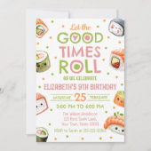 Pink Sushi Birthday Invitation Einladung (Vorderseite)