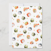 Pink Sushi Birthday Invitation Einladung (Rückseite)