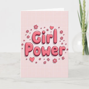 Pink Süße Mädchen Power Karte