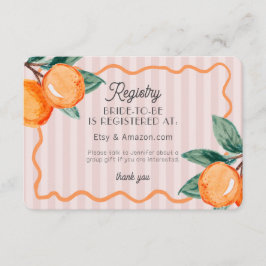 Pink Süsse Pastellfarben Citrus Bridal Registrieru Begleitkarte