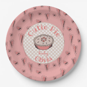 Pink Süsse Pie Autumn Baby Girl Pappteller