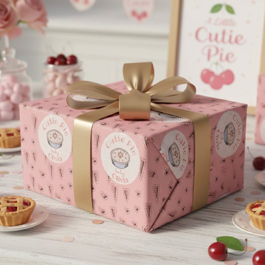 Pink Süsse Pie Baby Girl Geschenkpapier