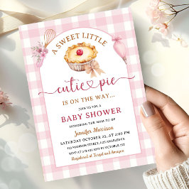 Pink Süsse Pie Babydusche Einladung