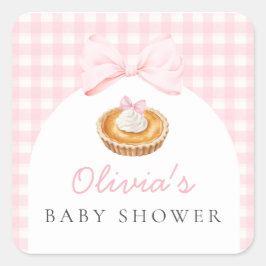 Pink Süsse Pie Babydusche Quadratischer Aufkleber