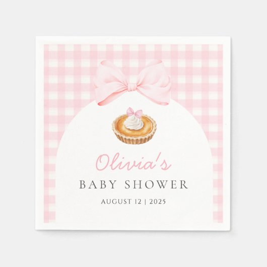 Pink Süsse Pie Babydusche Serviette (Vorderseite)