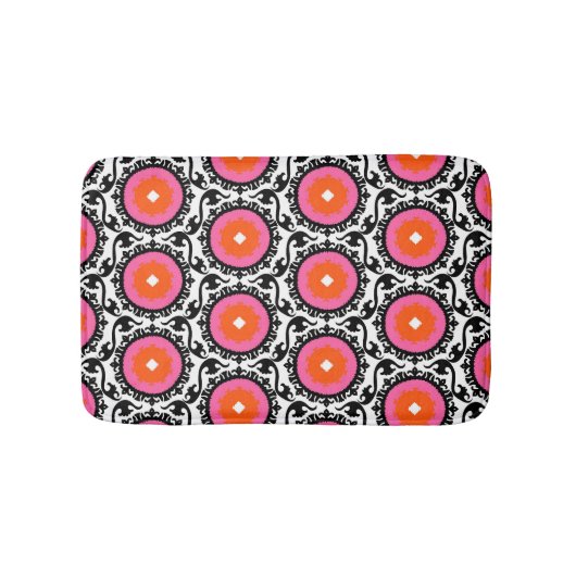 Pink Suzani Muster Badematte (Vorderseite)