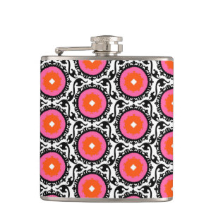 Pink Suzani Muster Flachmann
