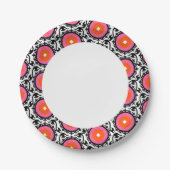 Pink-Suzani-Muster Pappteller (Vorderseite)