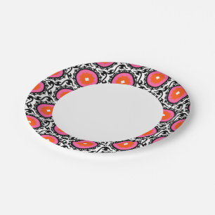Pink-Suzani-Muster Pappteller
