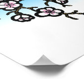 Pink Swallow und Cherry Blossom Poster (Ecke)