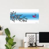 Pink Swallow und Cherry Blossom Poster (Heimbüro)
