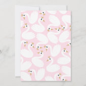 Pink Swan Baby Dusche Einladung (Rückseite)