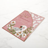 Pink Swan Baby Foil Einladung (Gedreht)