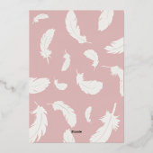 Pink Swan Baby Foil Einladung (Rückseite)