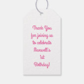 Pink Swan Birthday Party Geschenkanhänger (Rückseite)