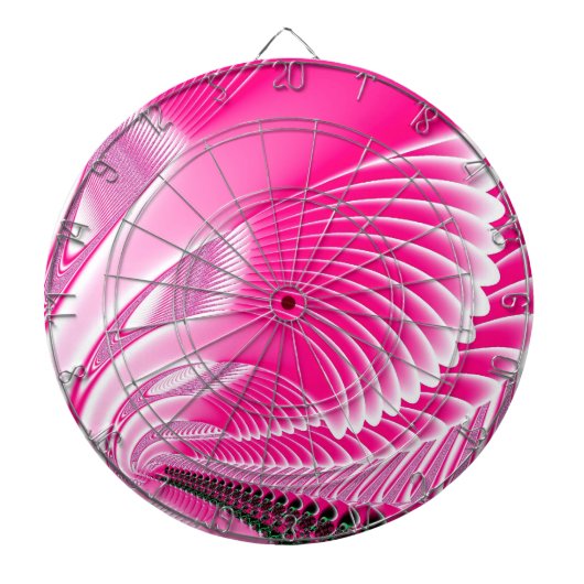 Pink Swan Wings Fraktal Dartscheibe (vorne)