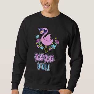 Pink Swan XOXO Yall Hugs and Kisses Swan Kiss Sweatshirt