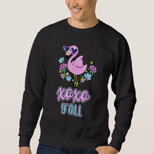 Pink Swan XOXO Yall Hugs and Kisses Swan Kiss Sweatshirt (Vorderseite)