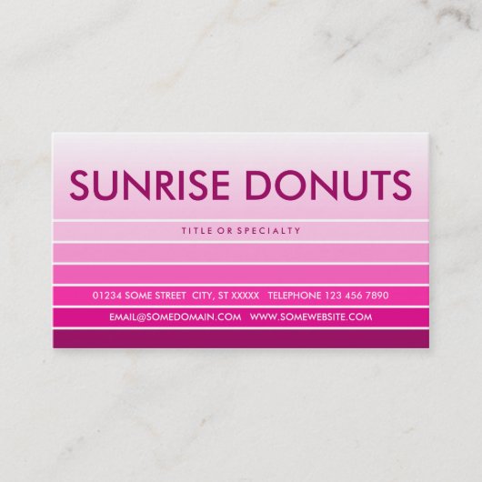 Pink Swatch DONUTS Visitenkarte (Vorderseite)