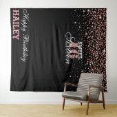 Pink Sweet 16. Foto Stand Hintergrund Wandteppich (Beispiel (Horizontal))