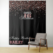 Pink Sweet 16. Foto Stand Hintergrund Wandteppich (Beispiel)