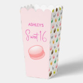 Pink Sweet 16 Macaroons Gefälligkeitsbox Geschenkschachtel (Rückseite)