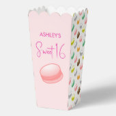 Pink Sweet 16 Macaroons Gefälligkeitsbox Geschenkschachtel (Vorderseite)