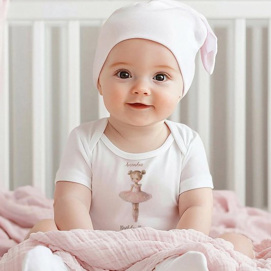 Pink Sweet Ballerina Birthday Baby Strampler