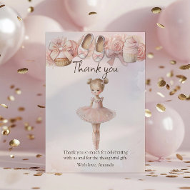 Pink Sweet Ballerina Dankeskarte