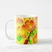 Pink Sweet Briar Flowers Leaves Branch Kaffeetasse (Links)
