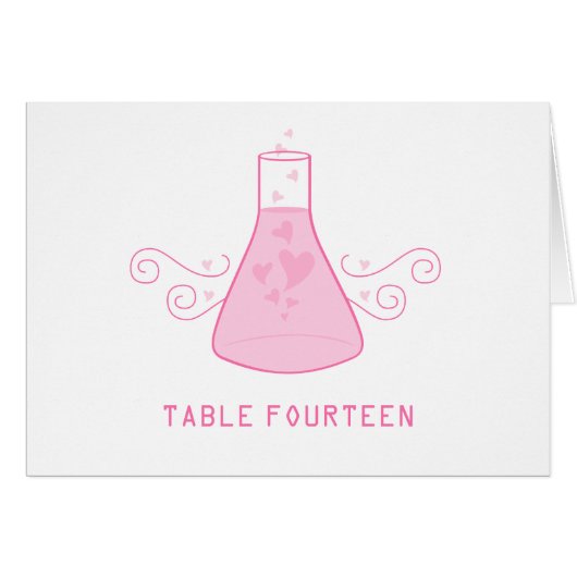 Pink Sweet Chemistry Tischnummer Card (Vorderseite (Horizontal))