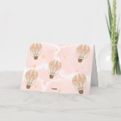 Pink Sweet Cloud Hot Air Ballon Babydusche Dankeskarte (Rückseite)