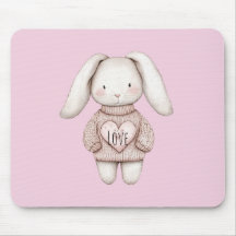 Pink Sweet Cute Bunny Pink Sweater Heart