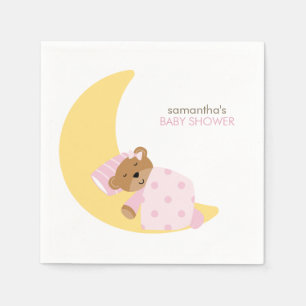 Pink Sweet Dreams Schlafen Teddy Bär Serviette