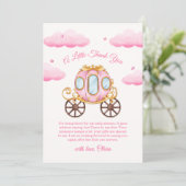 Pink Sweet Fairy Princess Carriage Baby Shower  Dankeskarte (Stehend Vorderseite)