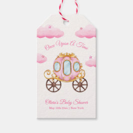 Pink Sweet Fairy Princess Carriage Baby Shower Geschenkanhänger