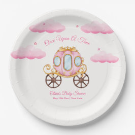 Pink Sweet Fairy Princess Carriage Baby Shower Pappteller