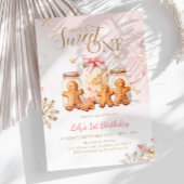 Pink Sweet Gingerbrot Weihnachtsmädchen Geburtstag Einladung