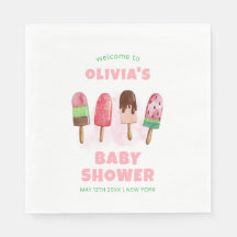 Pink Sweet Ice Cream Popcicle Baby Dusche Willkomm