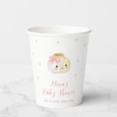 Pink Sweet Little Dumpling Girl Babydusche Pappbecher (Rückseite)