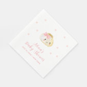 Pink Sweet Little Dumpling Girl Babydusche Serviette (Ecke)