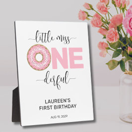 Pink Sweet Little MIs 1. Geburtstag Fotoplatte