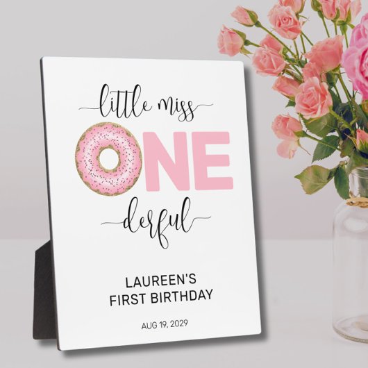 Pink Sweet Little MIs 1. Geburtstag Fotoplatte