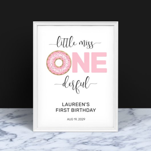 Pink Sweet Little MIs 1. Geburtstag Poster