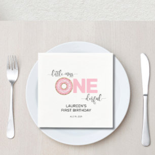 Pink Sweet Little MIs 1. Geburtstag Serviette