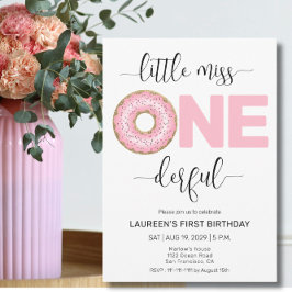 Pink Sweet Little MIs Einladung zum 1. Geburtstag